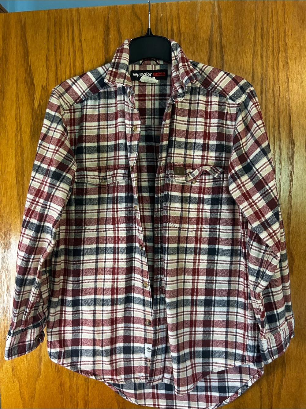 Wrangler Riggs Workwear Plaid Flannel Button Down Work Shirt Men’s Medium - Picture 7 of 14